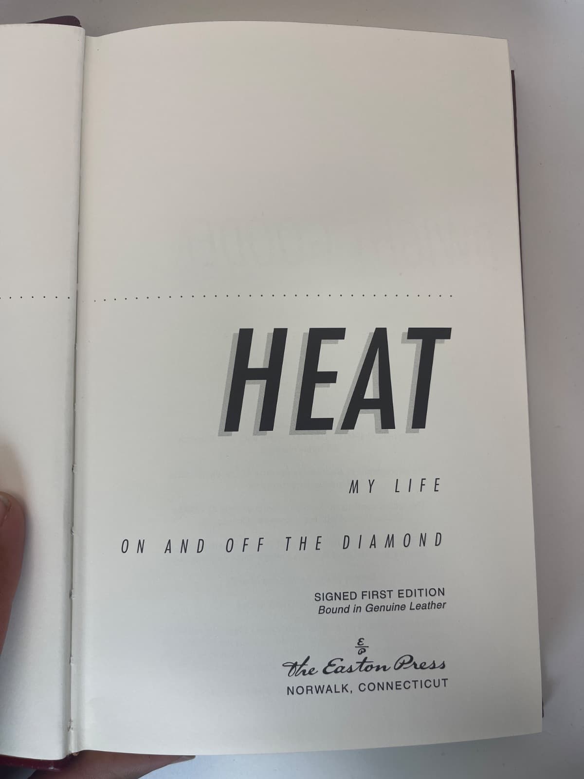Heat - Easton Press - NO SIGNATURE  by Dwight Gooden with Bob Klapisch - title page