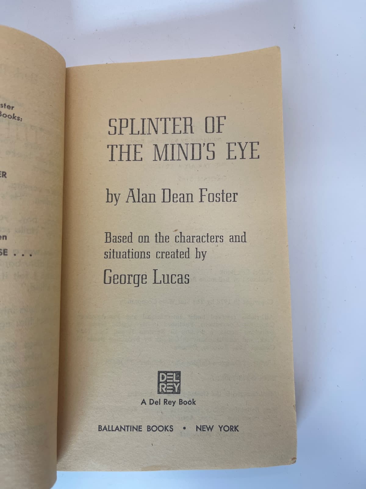 Splinter of the Mind's Eye by Alan Dean Foster - title page