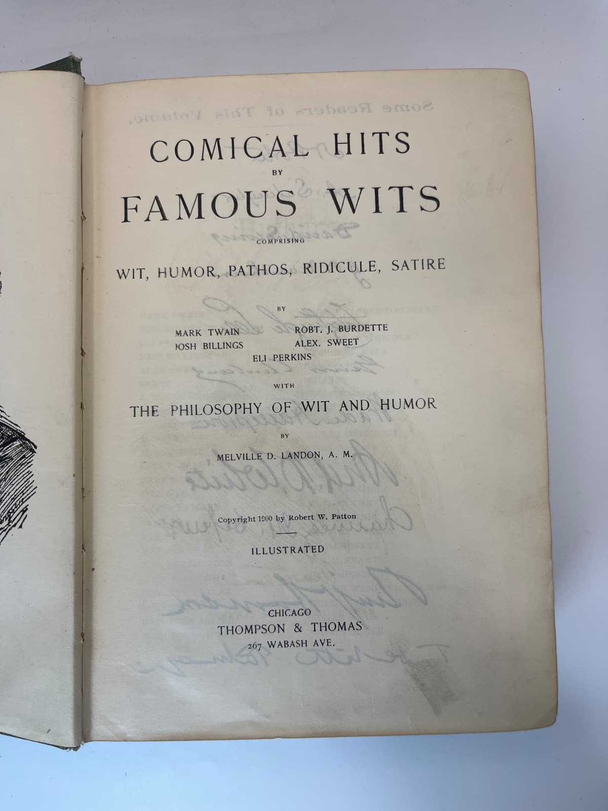 Comical Hits by Famous Wits - 1900 by Melville D. Landon, A.M. - title page
