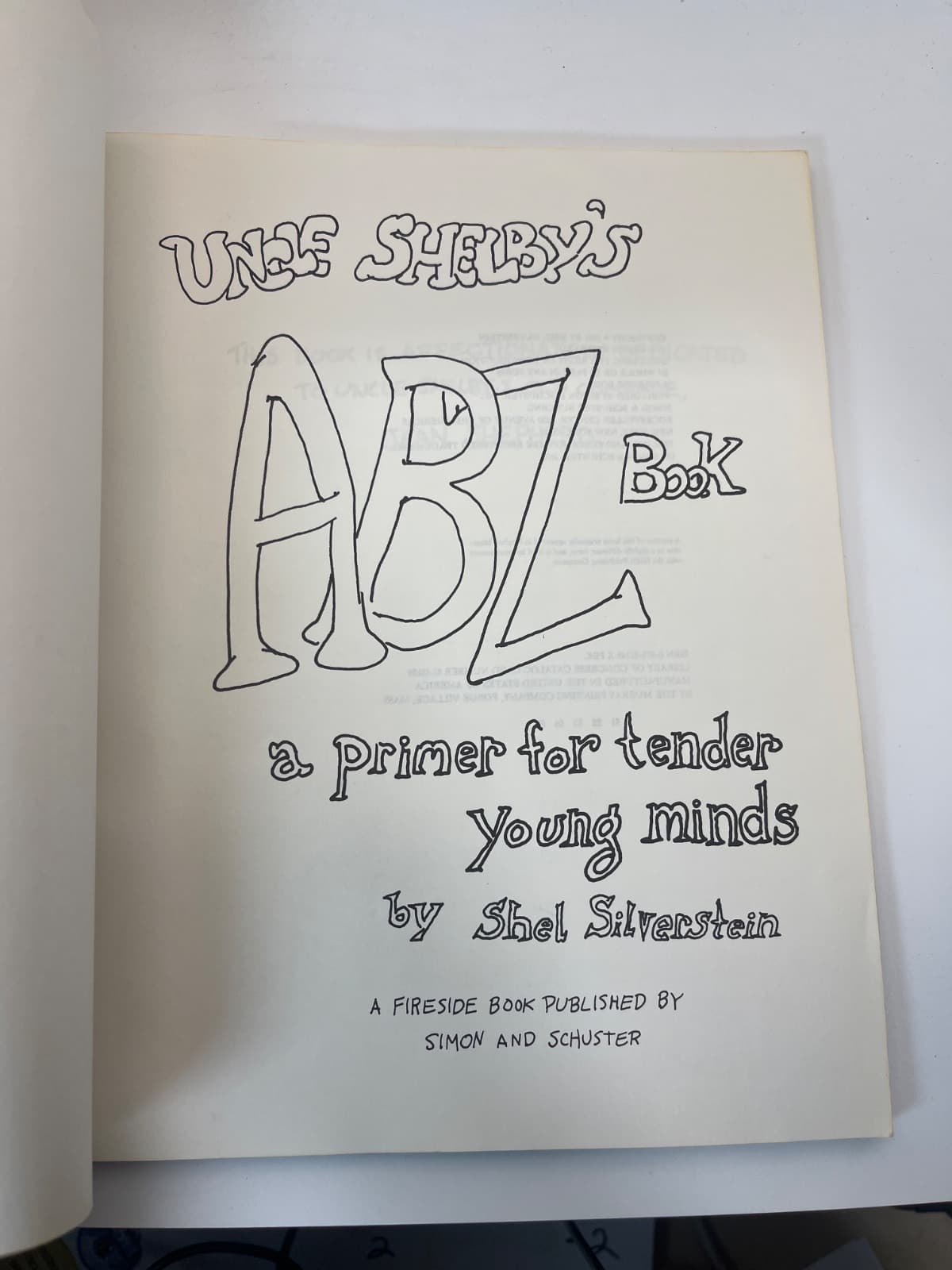 Uncle Shelby's ABZ Book  by Shel Silverstein - title page
