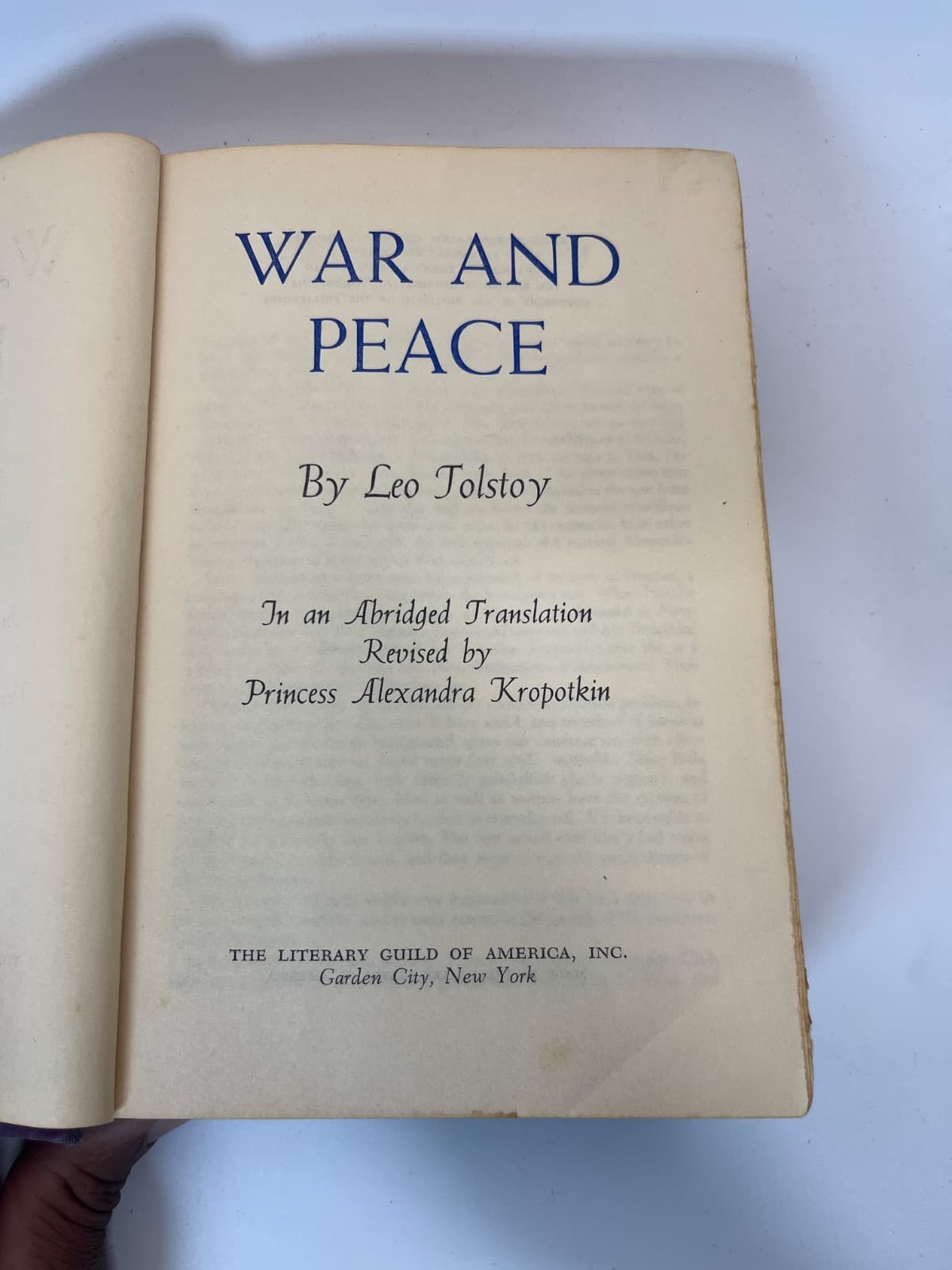War and Peace by Leo Tolstoy - title page