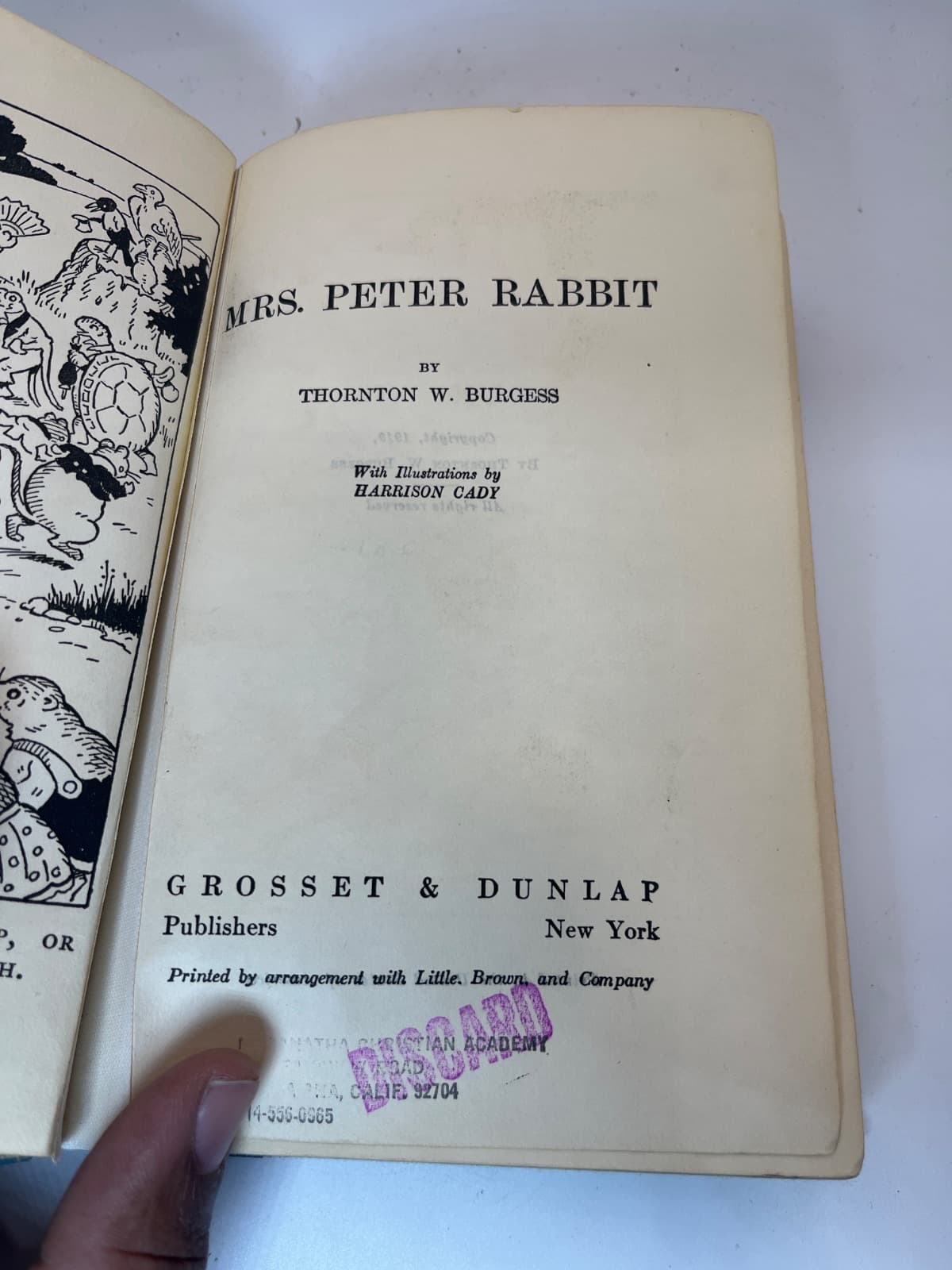 Mrs. Peter Rabbit - Ex Library  by Thornton W. Burgess - title page