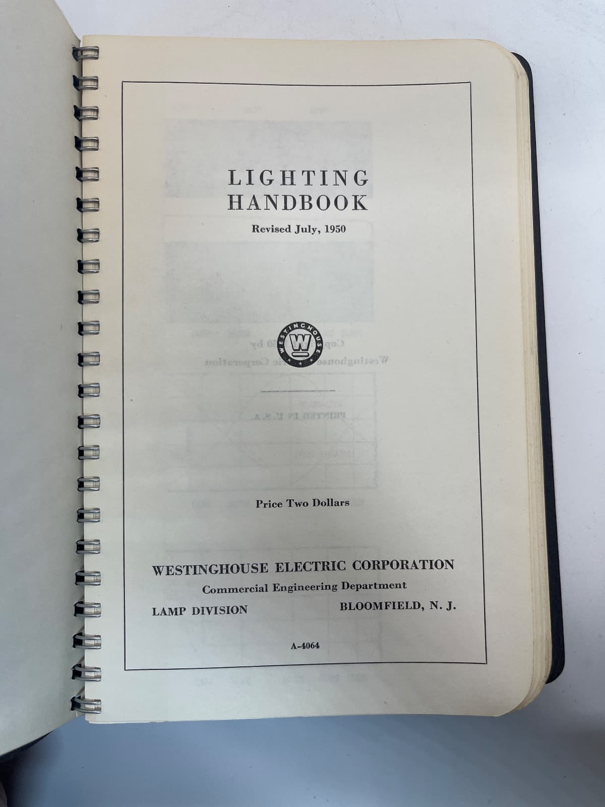 Westinghouse Lighting Handbook - 1950  - title page