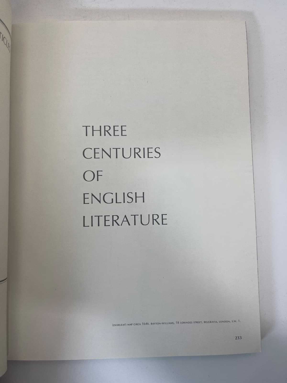 Three Centuries of English Literature - title page