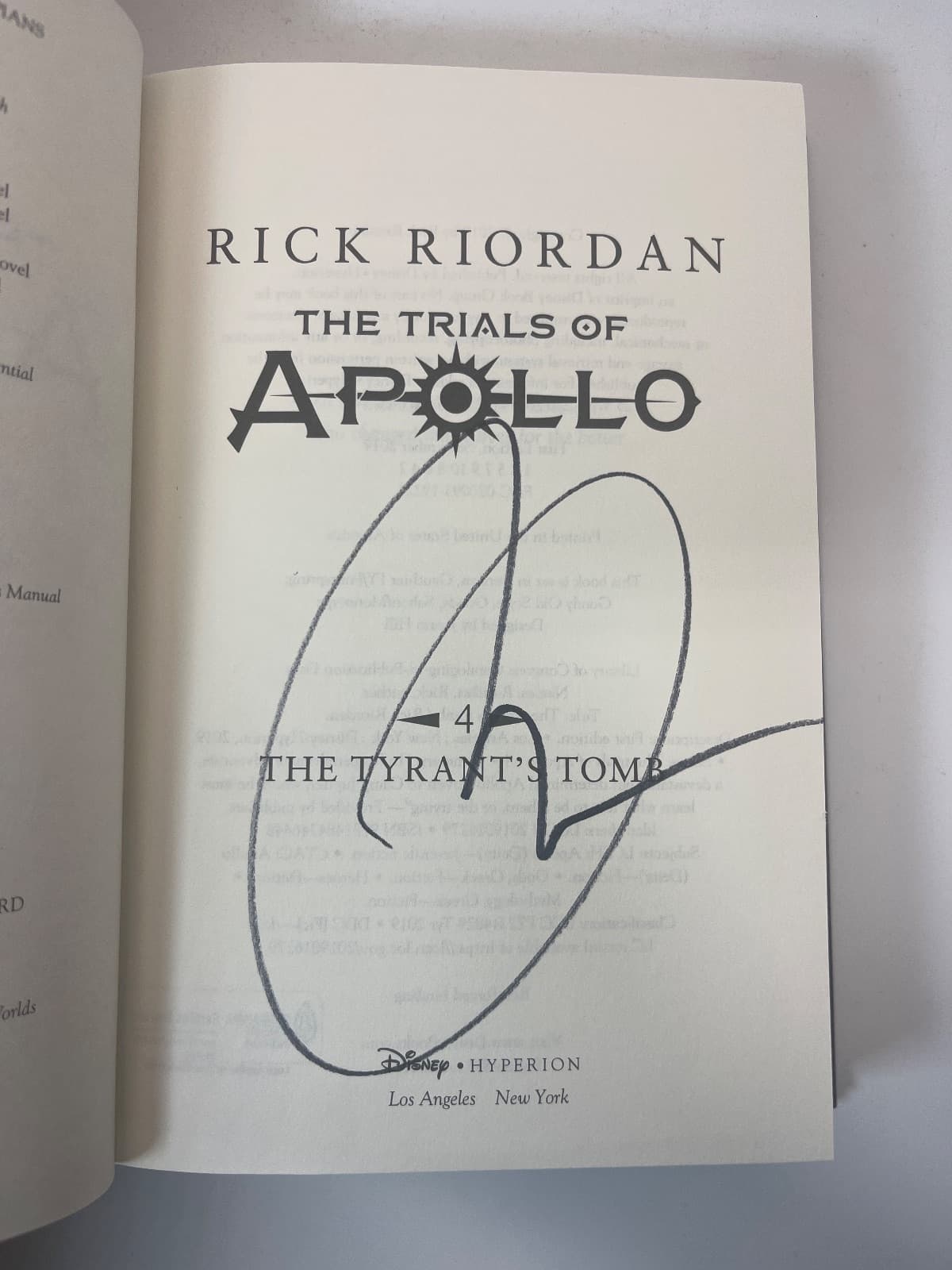 The Tyrant's Tomb - SIGNED  by Rick Riordan - title page