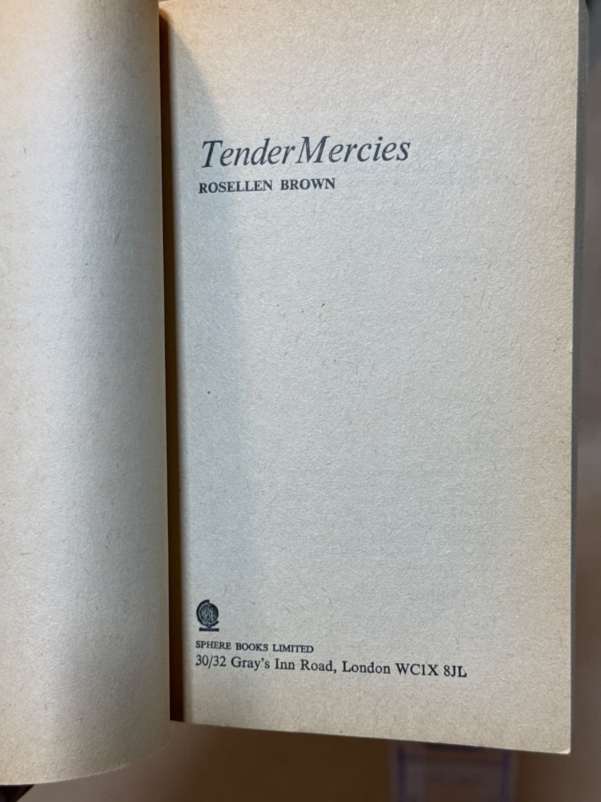TENDER MERCIES by Rosellen Brown - title page