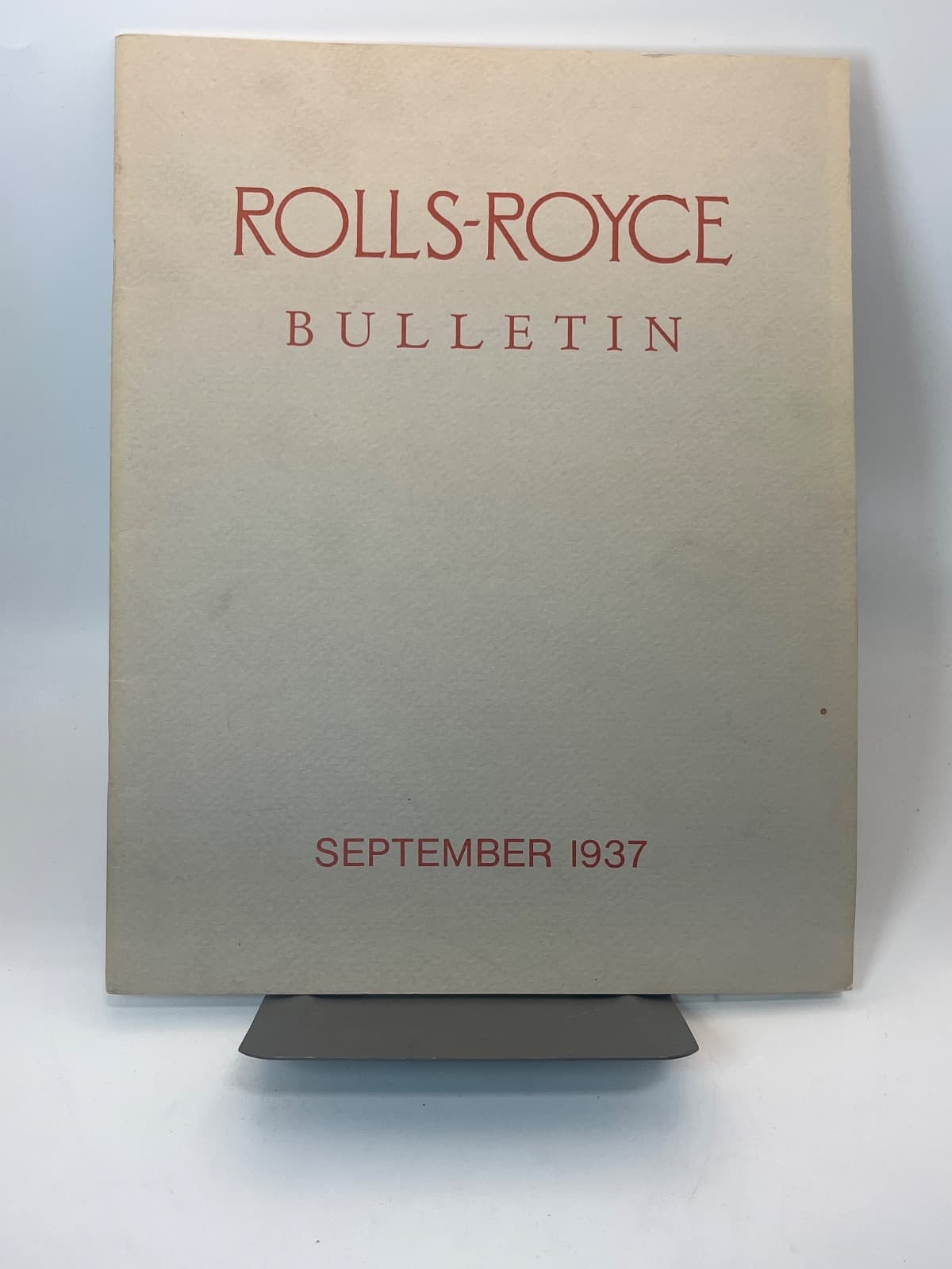 Rolls-Royce Bulletin September 1937 - 1973 Reprint  by Roll's Royce - front cover