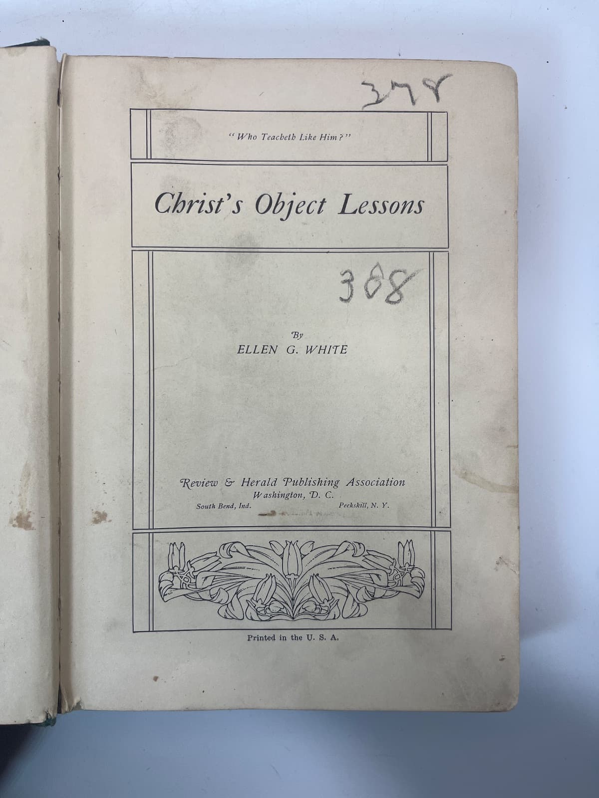 Christ's Object Lessons by Ellen G. White - title page