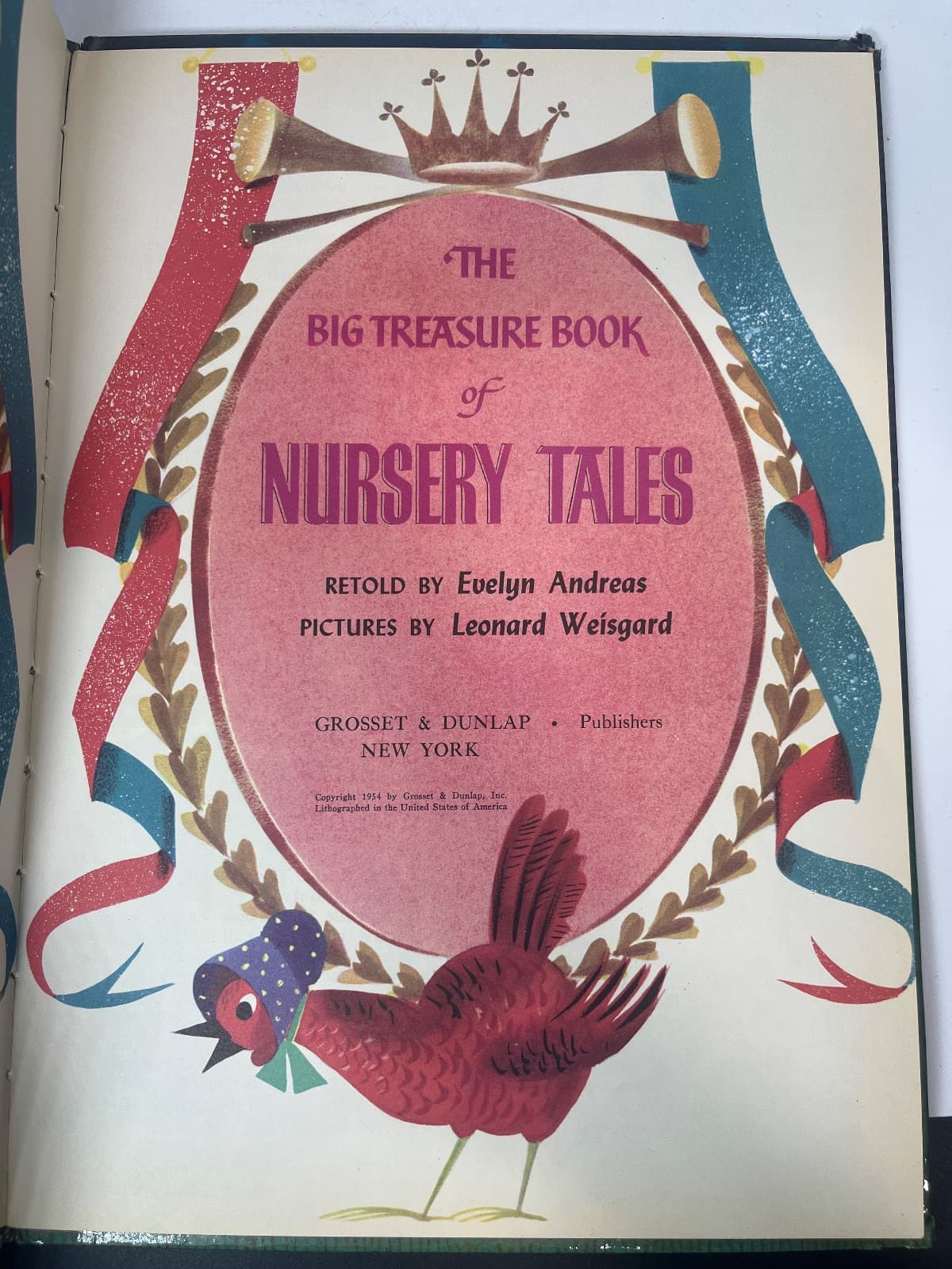 The Big Treasure Book of Nursery Tales - 1954 - Vintage Children's  by Evelyn Andreas - title page