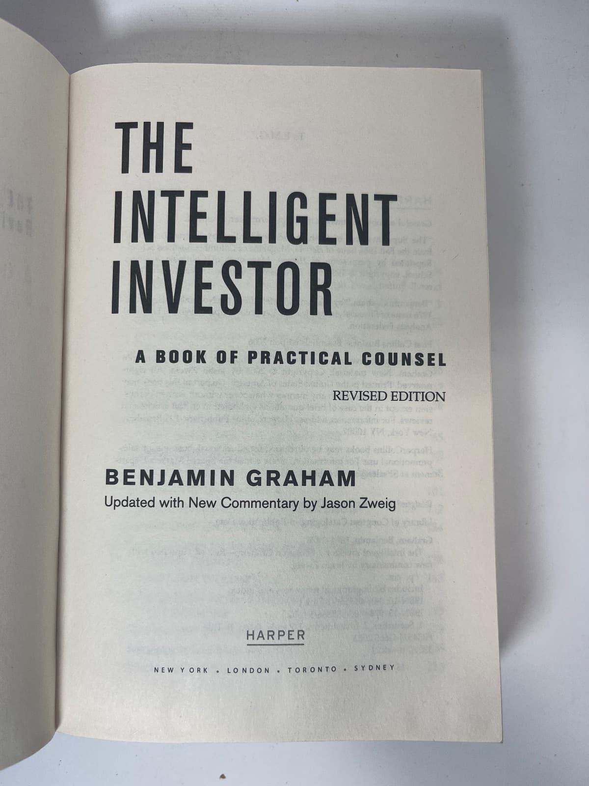 The Intelligent Investor by Benjamin Graham - title page