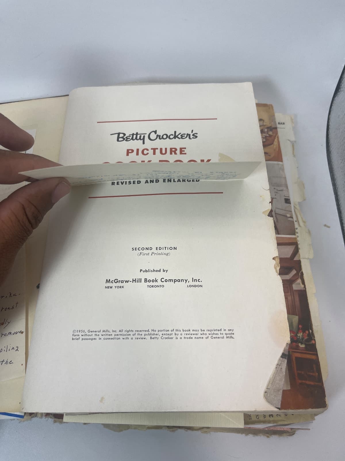 Betty Crocker's Picture Cook Book - 2nd Edition First Printing w Recipes & Notes  - title page