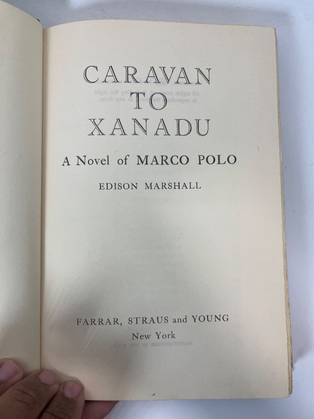 Caravan to Xanadu - Book Club Edition  by Edison Marshall - title page