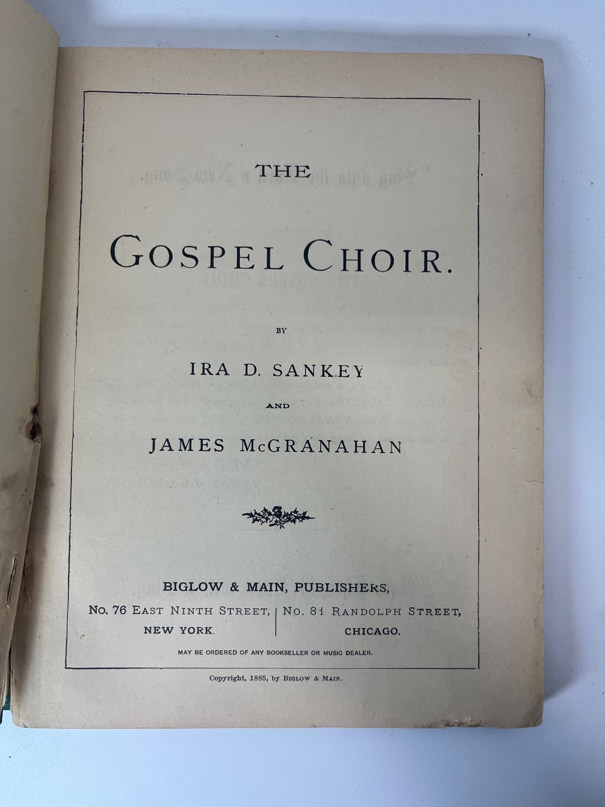 The Gospel Choir by Ira D. Sankey and James McGranahan - title page