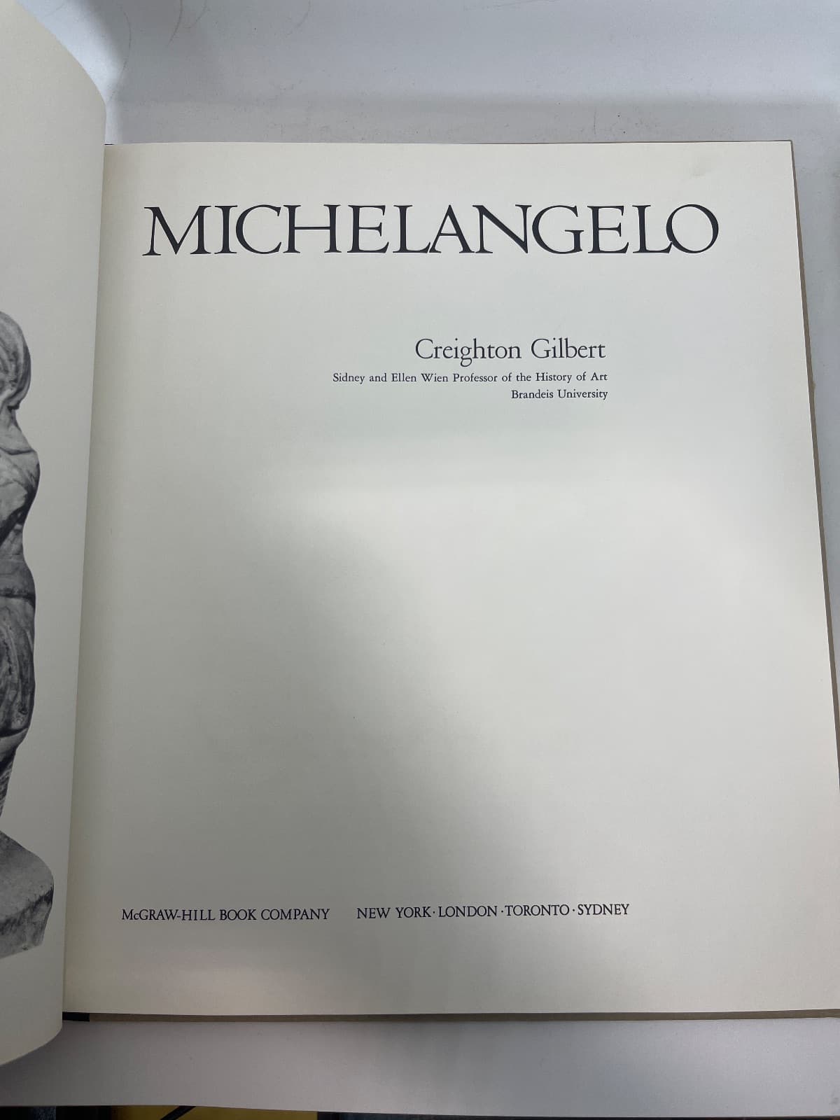 MICHELANGELO - Color Slide Program of Great Artist's w Slides  by Creighton Gilbert - title page