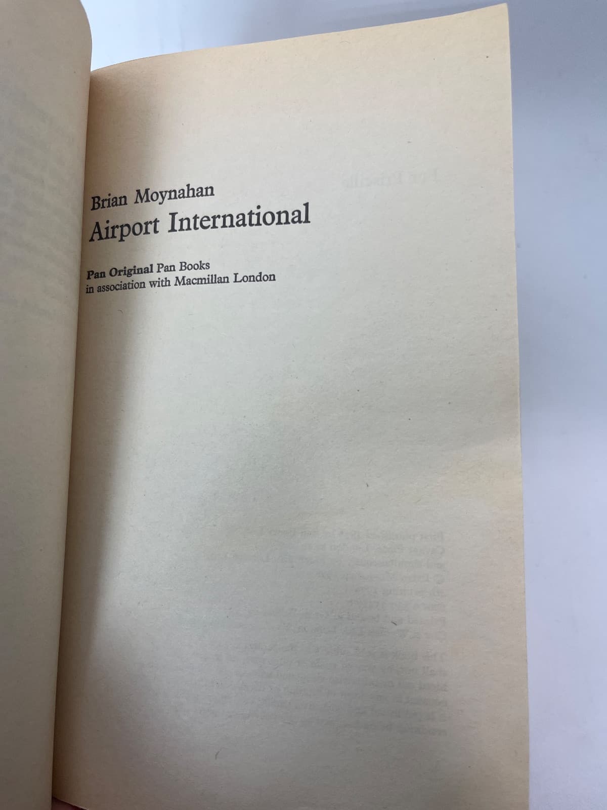 Airport International by Brian Moynahan - title page