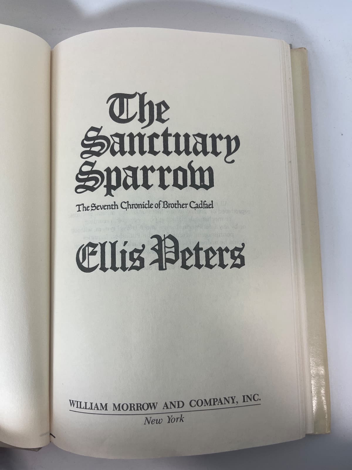 The Sanctuary Sparrow - Book Club Edition  by Ellis Peters - title page