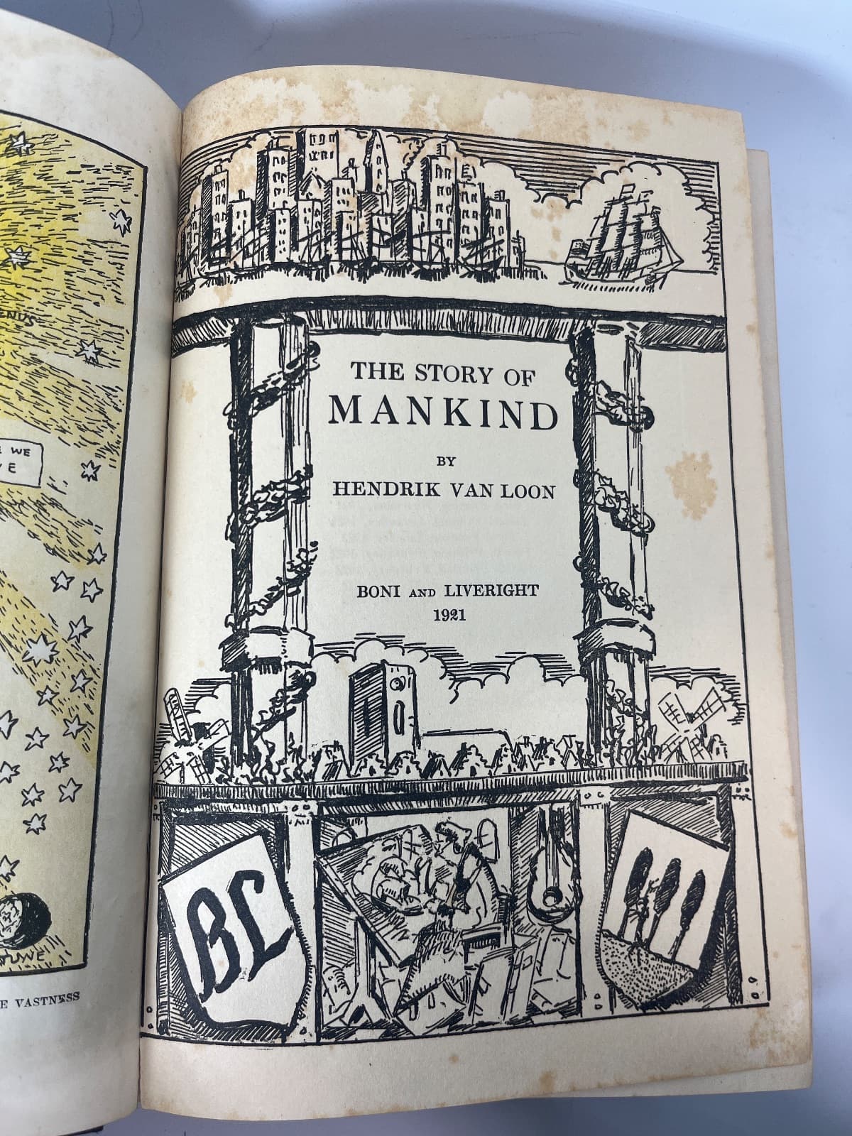 The Story of Mankind - Seventh Printing  by Hendrik Van Loon - title page