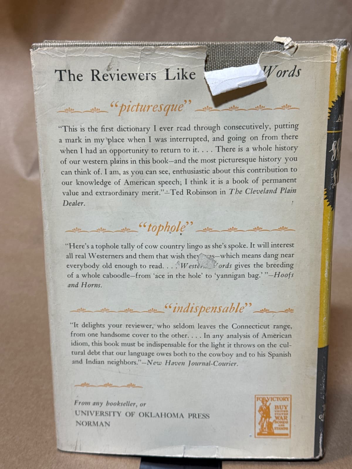Western Words: A Dictionary of the Range, Cow Camp and Trail by Ramon F. Adams - additional view