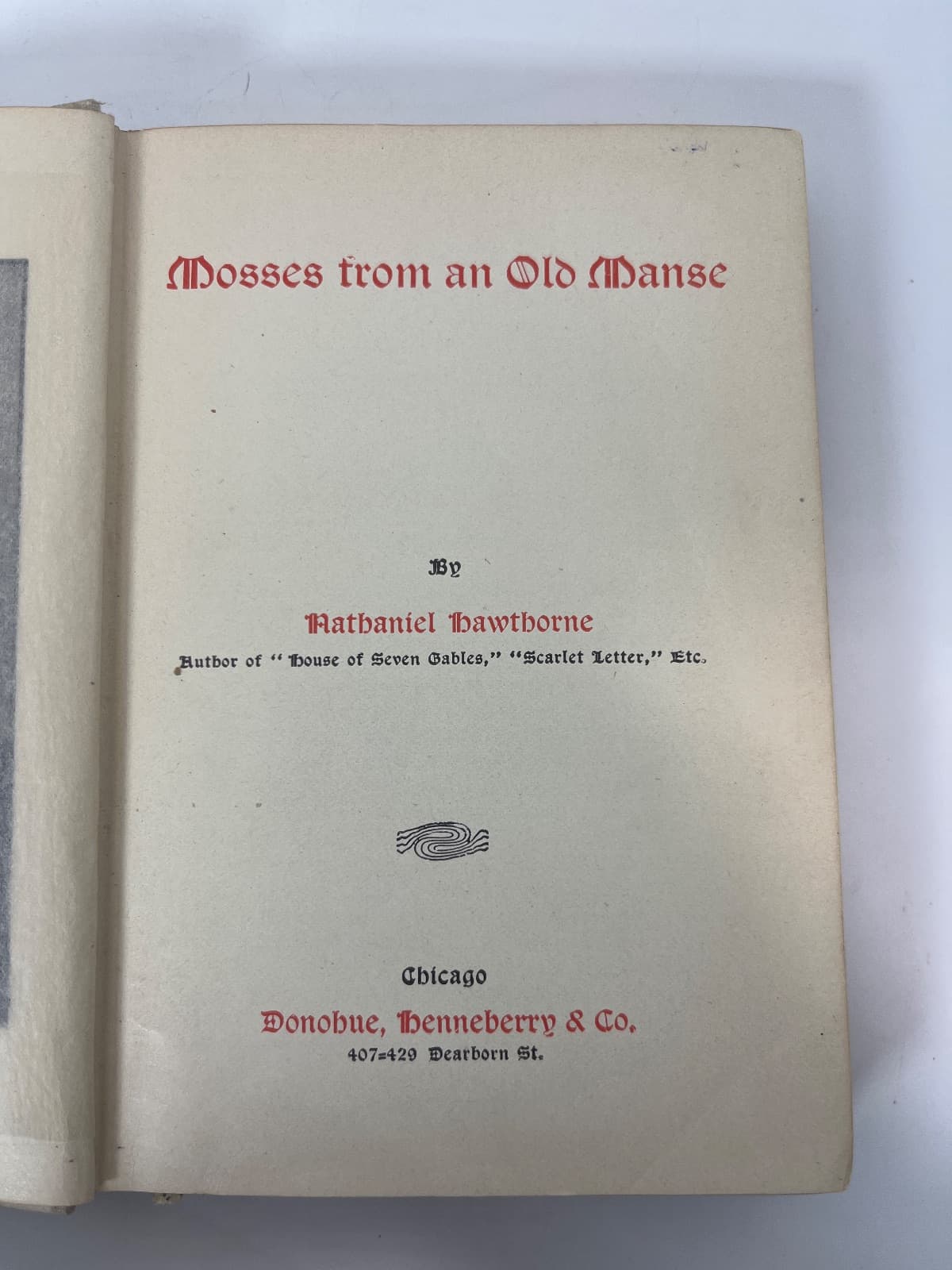 Mosses from an Old Manse by Nathaniel Hawthorne - title page