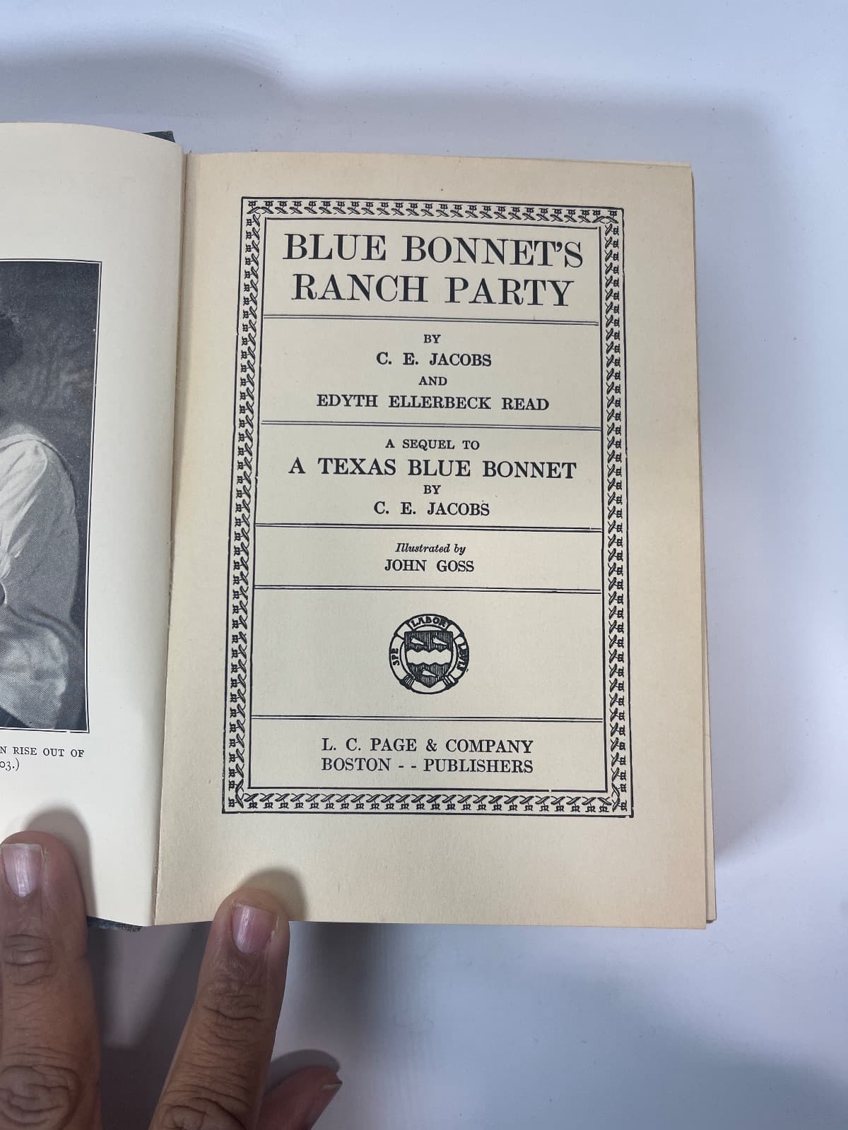 Blue Bonnet's Ranch Party by C. E. Jacobs and Edyth Ellerbeck Read - title page
