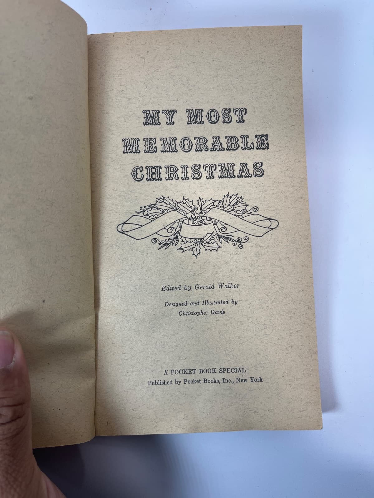 My Most Memorable Christmas by unknown (Edited by Gerald Walker) - copyright page showing unknown details