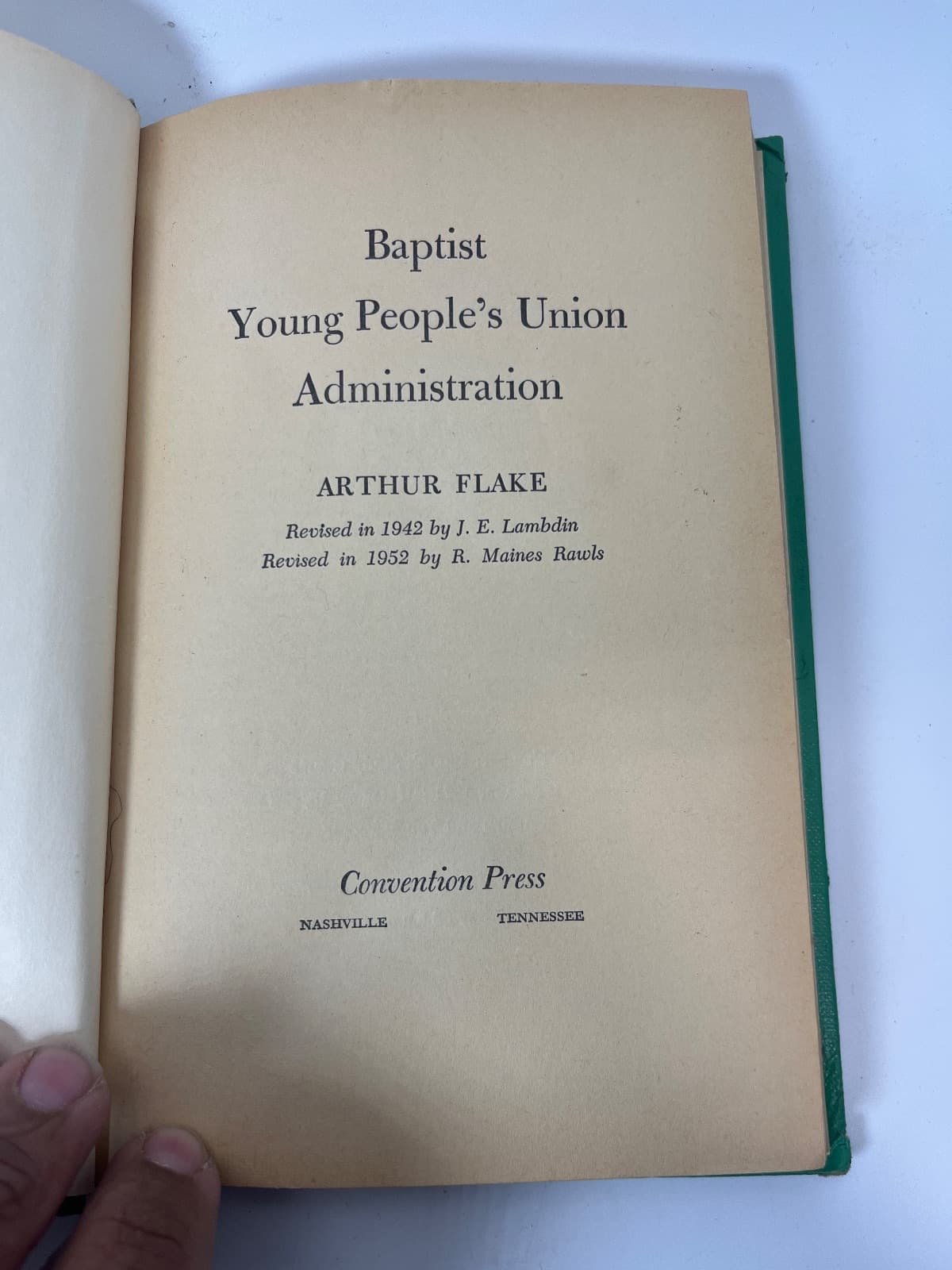 Baptist Young People's Union Administration by Arthur Flake - title page