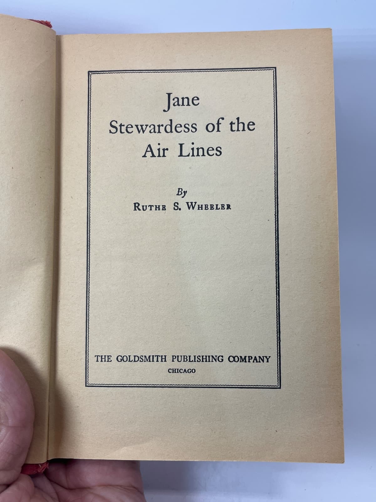 Jane Stewardess of the Air Lines by Ruthe S. Wheeler - title page