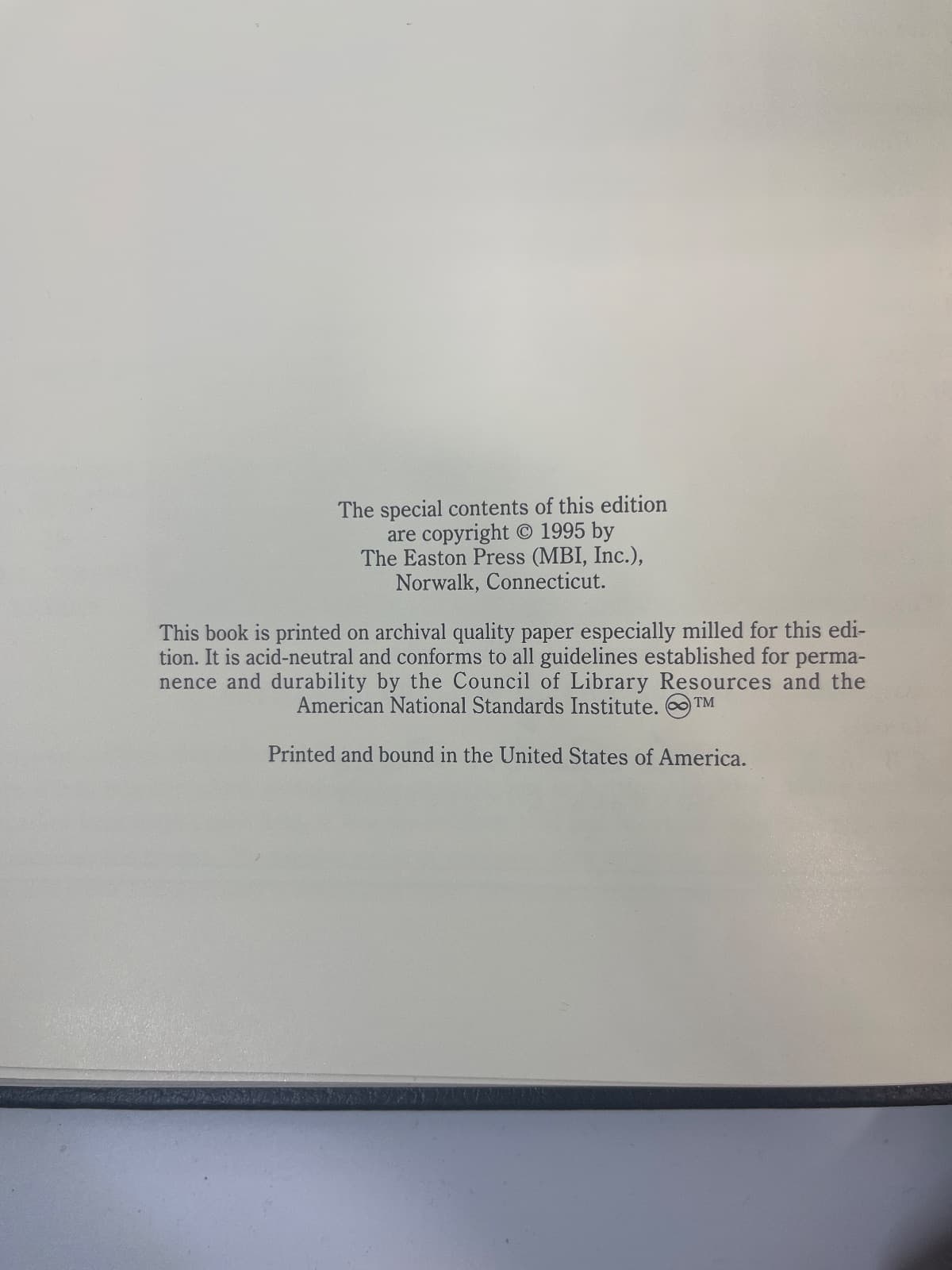 The Photographic History of The Civil War: Volume Five, Forts and Artillery by O. E. Hunt - copyright page showing 1995 details