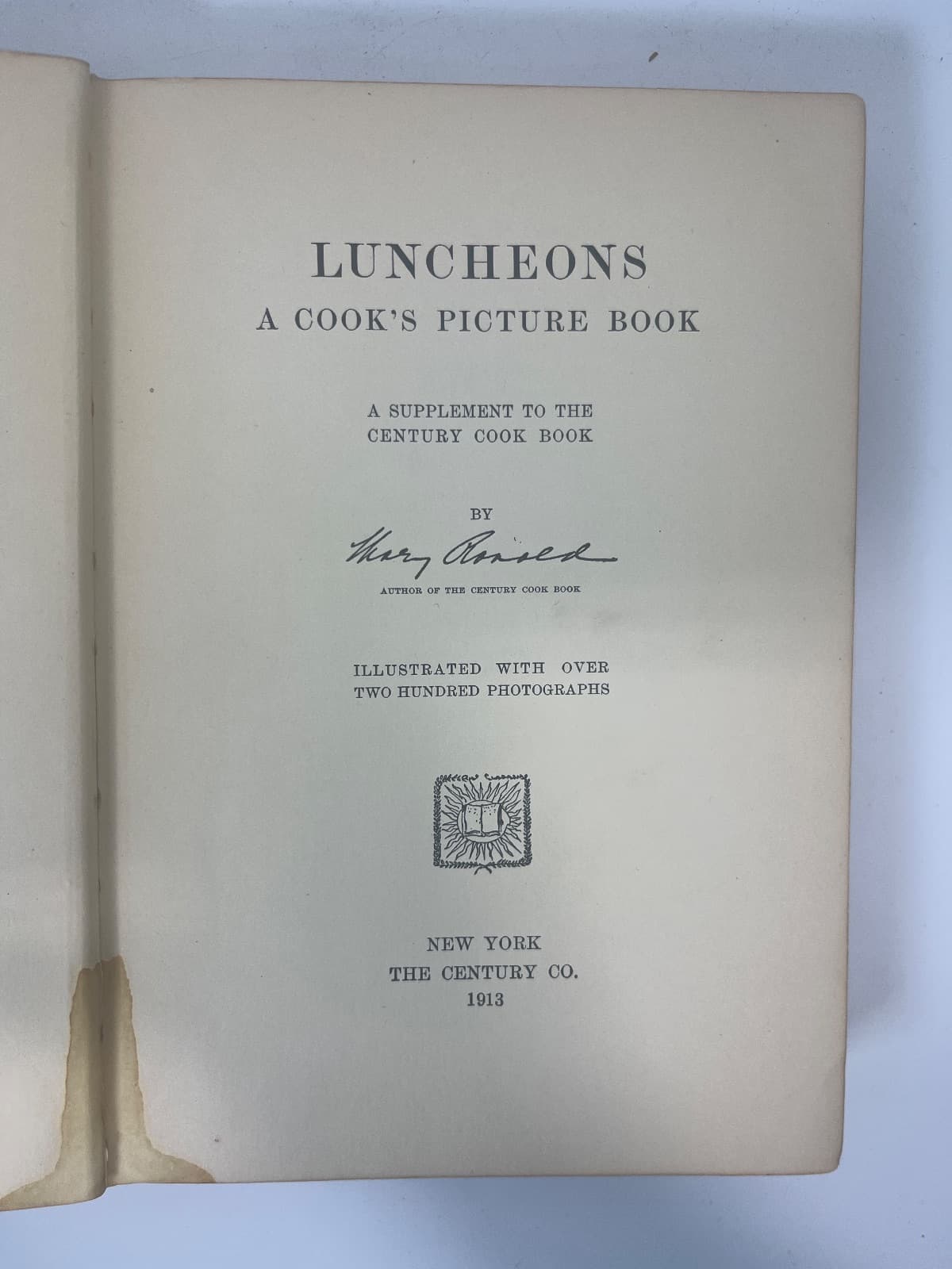 Luncheons: A Cook's Picture Book by Mary Ronald - title page