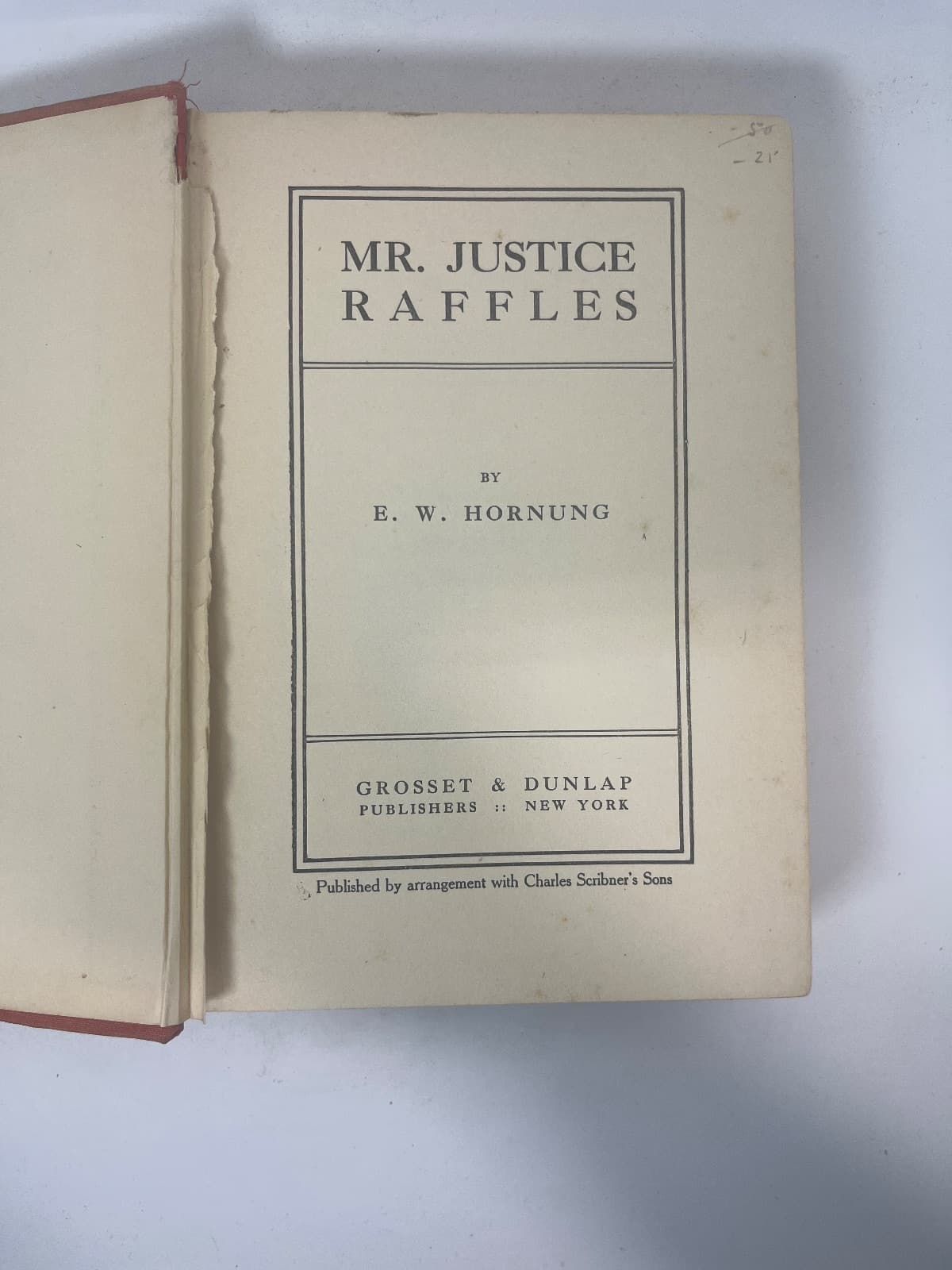 Mr. Justice Raffles by E. W. Hornung - title page