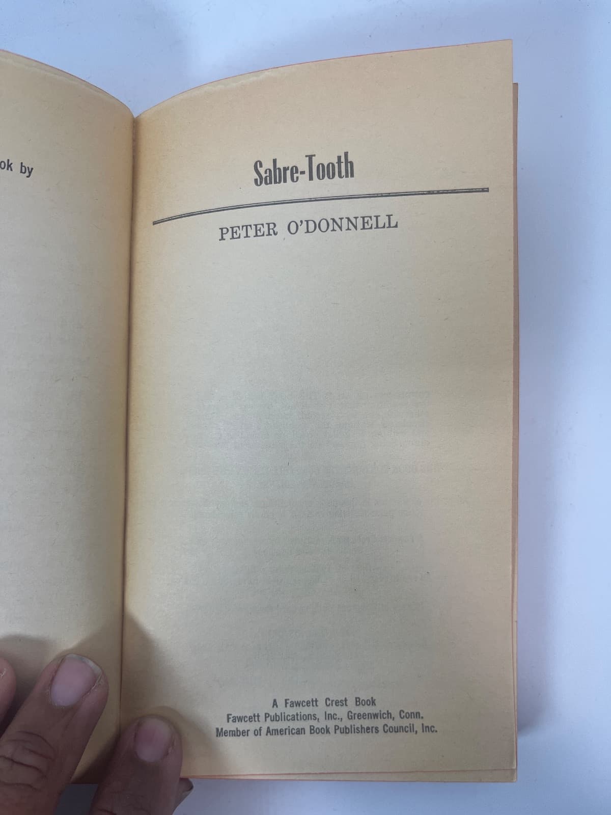 Sabre-Tooth by Peter O'Donnell - title page