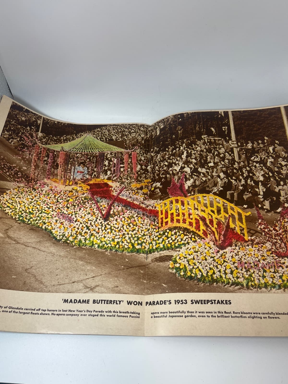 Pasadena Tournament of Roses: 1954 Official Program - quarter view showing binding condition