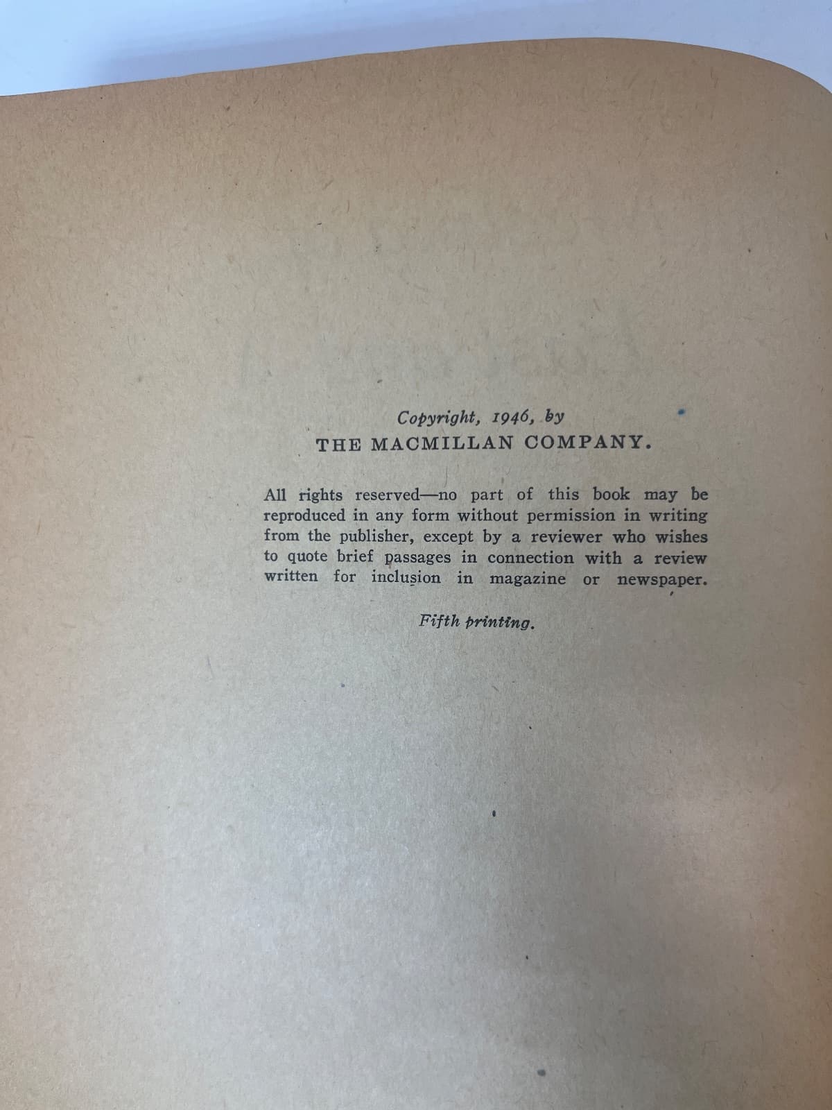 The Meeting of East and West by F. S. C. Northrop - copyright page showing 1947 details