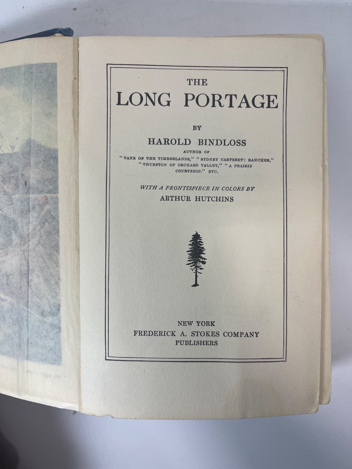 The Long Portage by Harold Bindloss - title page