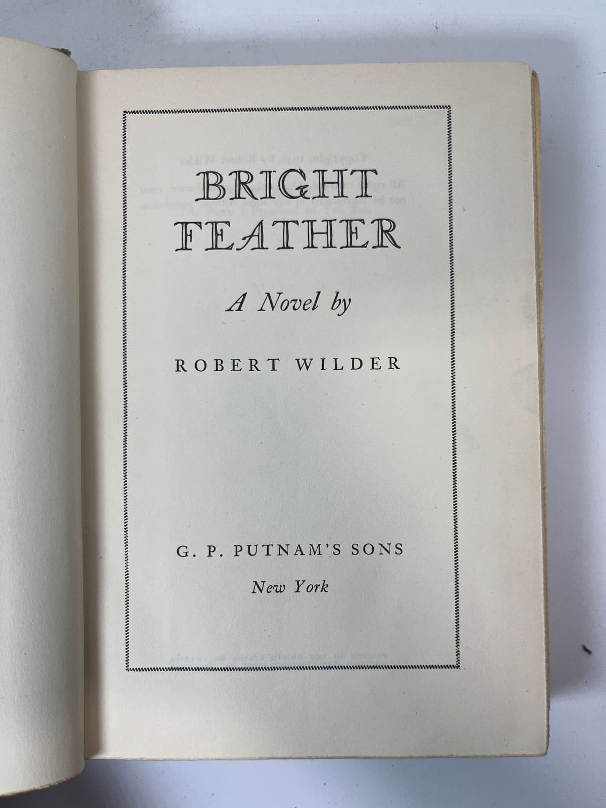 Bright Feather by Robert Wilder - title page