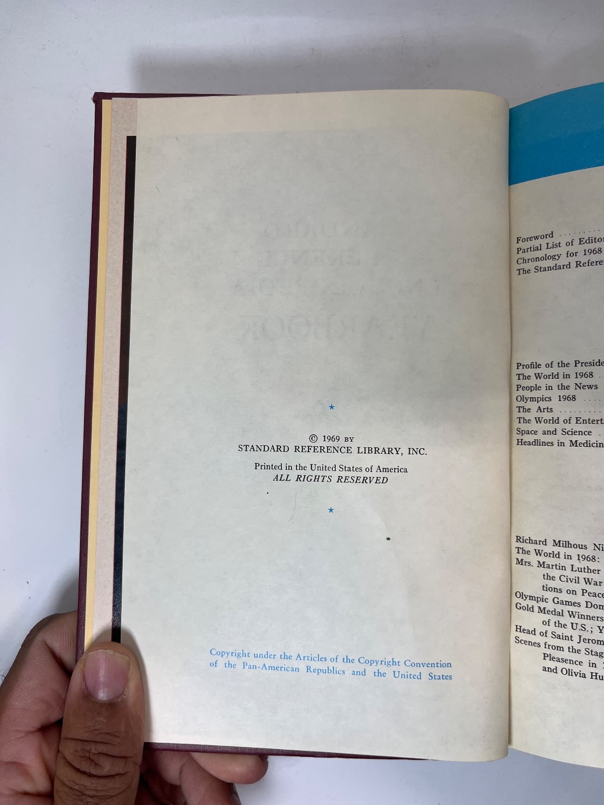 Standard Reference Encyclopedia Yearbook 1968 - copyright page showing 1969 details