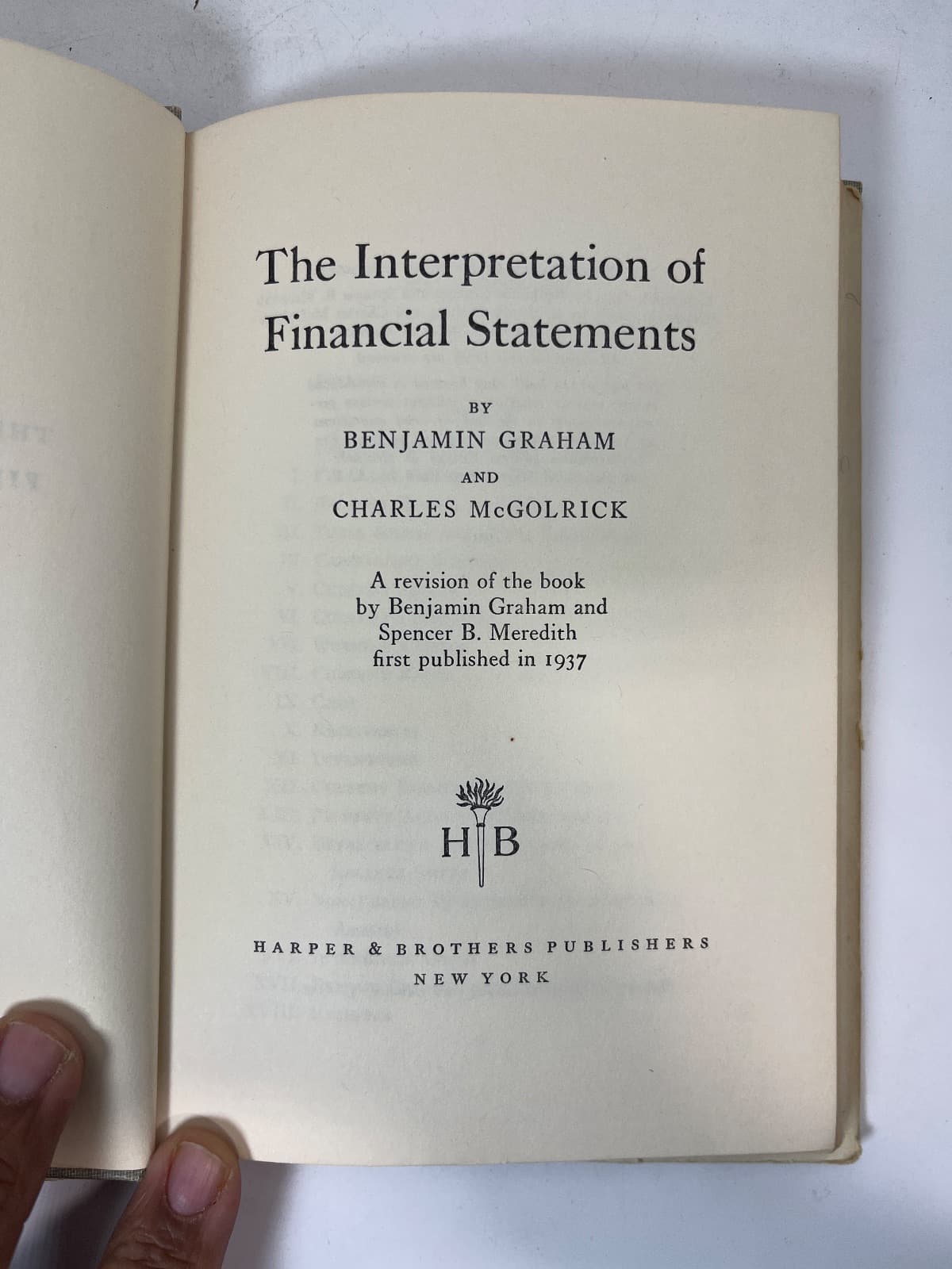 The Interpretation of Financial Statements by Benjamin Graham and Charles McGolrick - title page