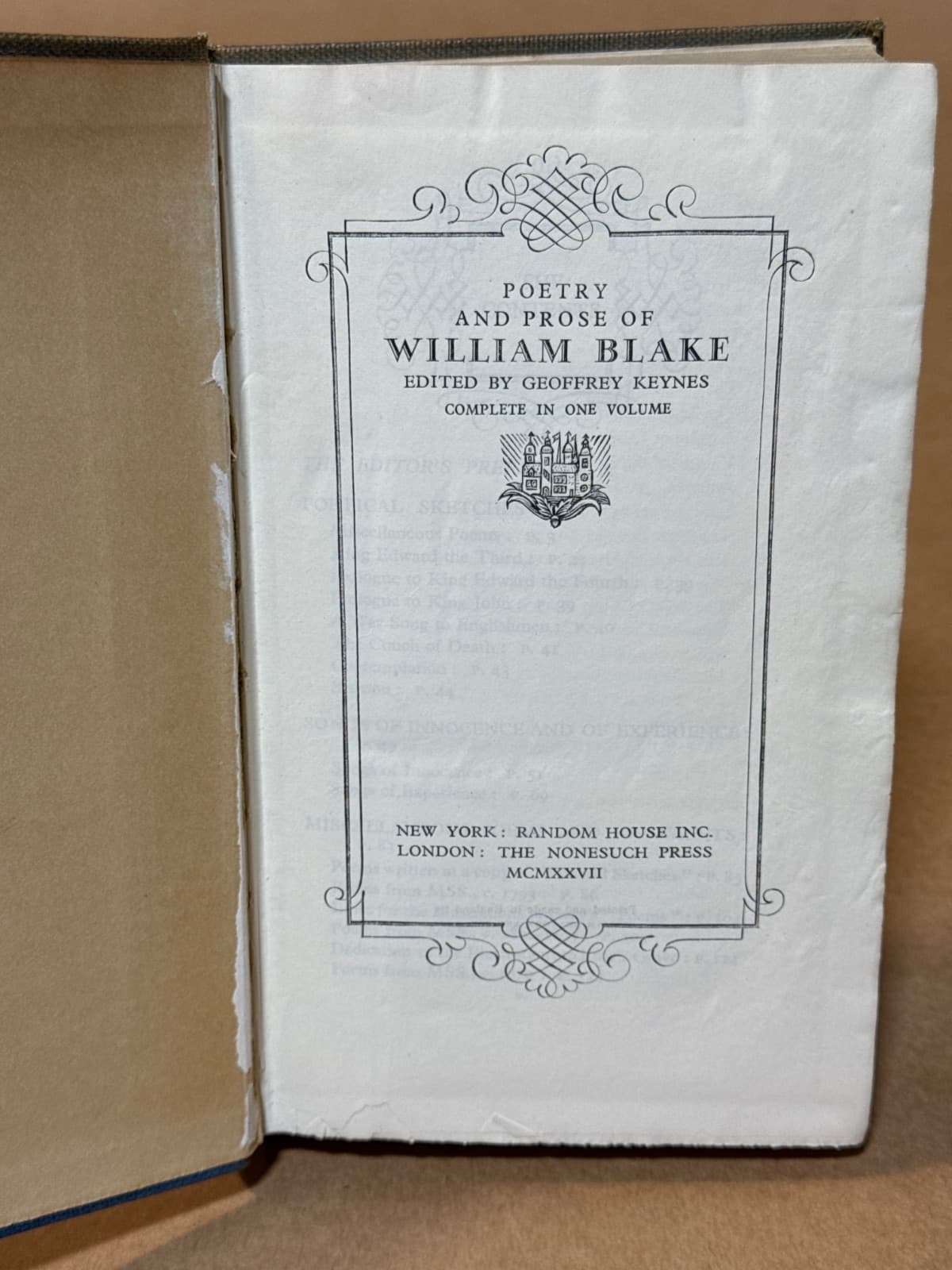 Poetry and Prose of William Blake by William Blake - title page