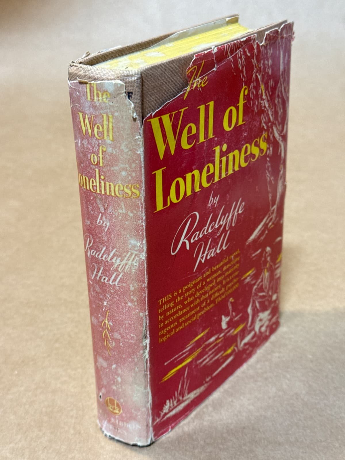 The Well of Loneliness by Radclyffe Hall - quarter view showing binding condition