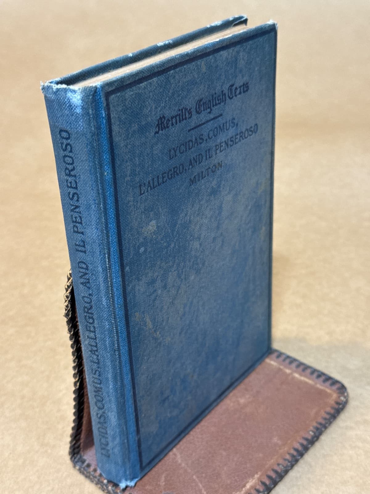 Lycidas, Comus, L'Allegro, Il Penseroso and Other Poems by John Milton - quarter view showing binding condition