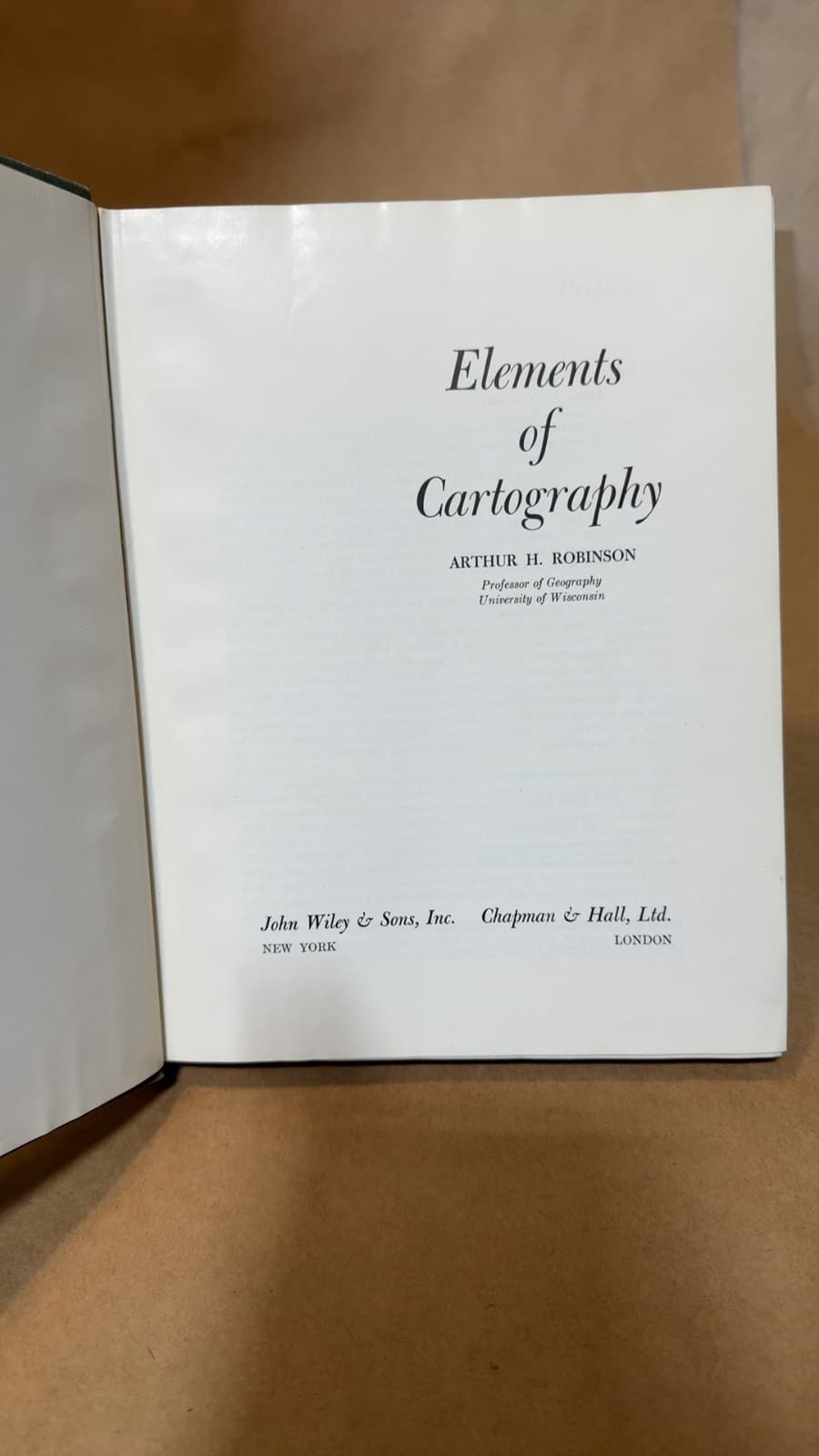 Elements of Cartography by Arthur H. Robinson - title page