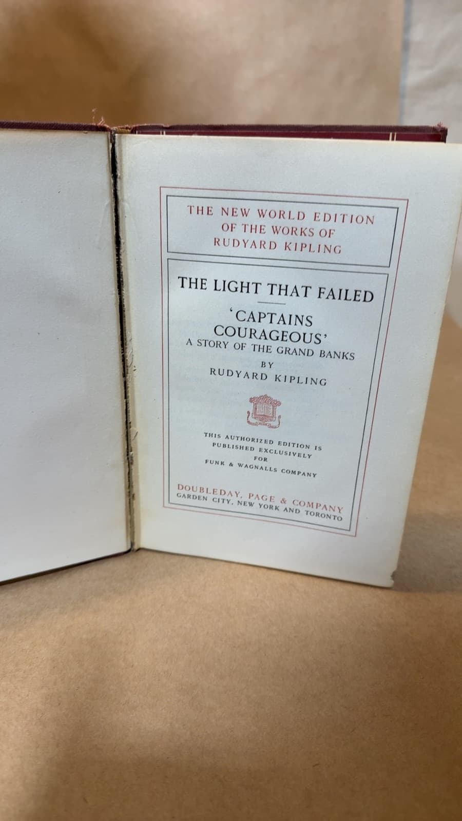 The Light That Failed / 'Captains Courageous' by Rudyard Kipling - title page