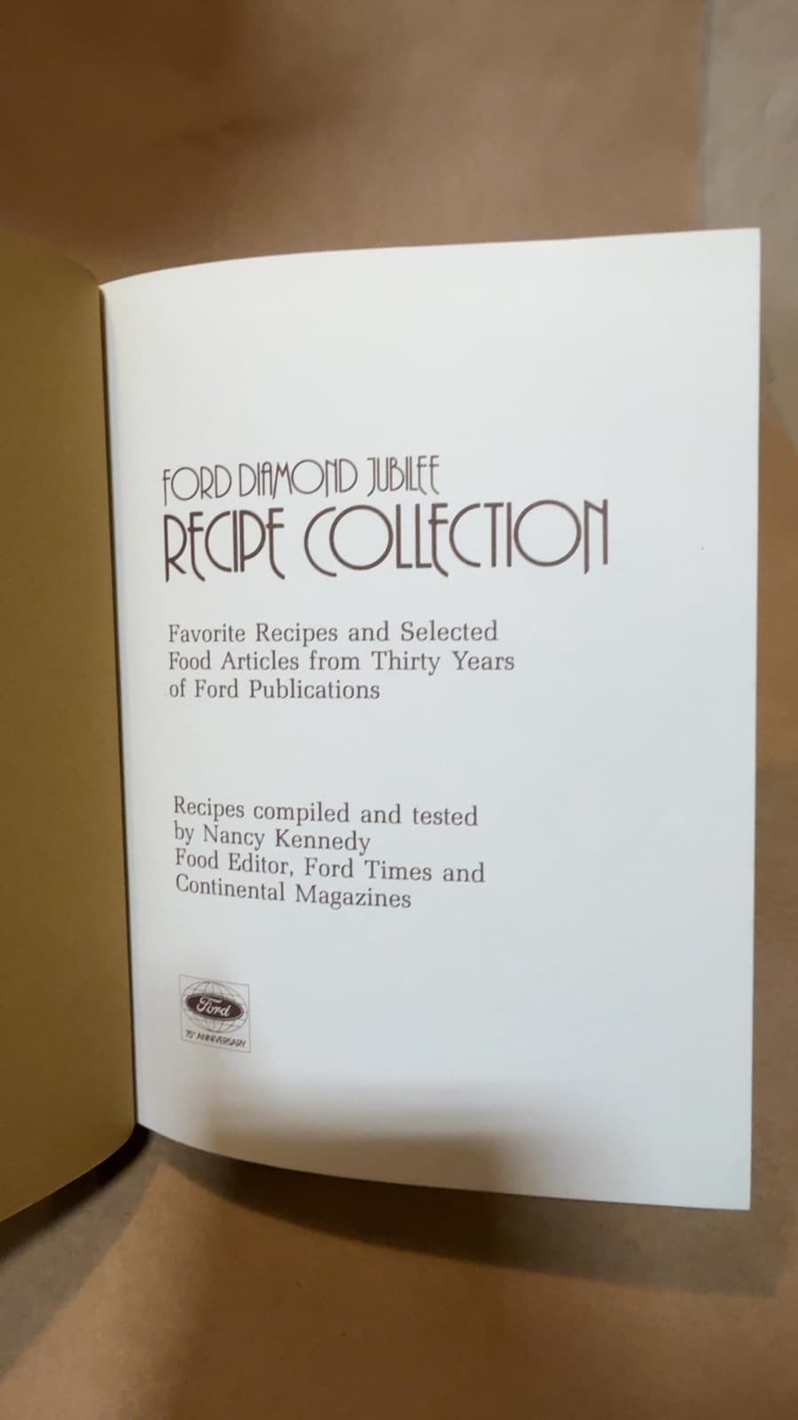Ford Diamond Jubilee Recipe Collection by Nancy Kennedy - title page