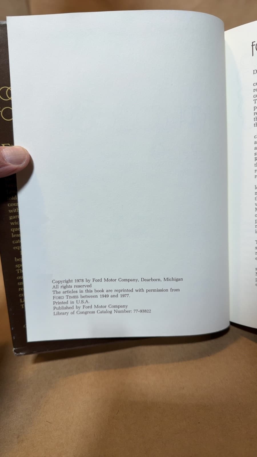 Ford Diamond Jubilee Recipe Collection by Nancy Kennedy - copyright page showing 1978 details