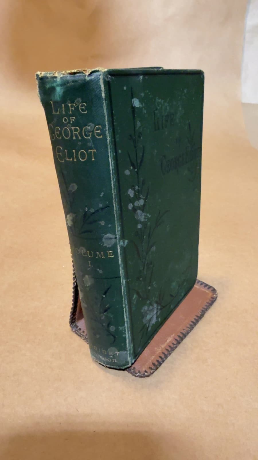 Life of George Eliot by J. W. Cross - quarter view showing binding condition
