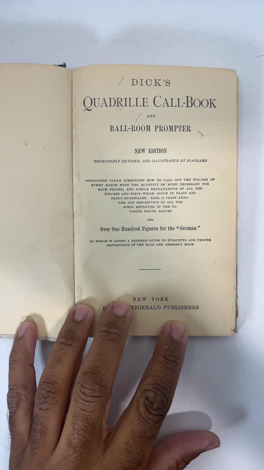 Dick's Quadrille Call-Book and Ball-Room Prompter - title page