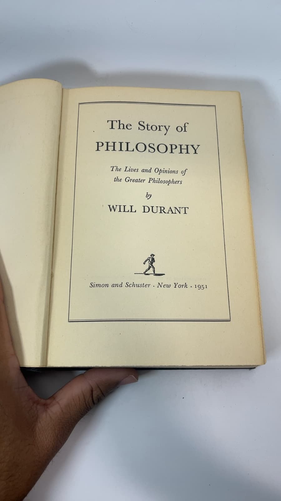 The Story of Philosophy: The Lives and Opinions of the Greater Philosophers by Will Durant - title page