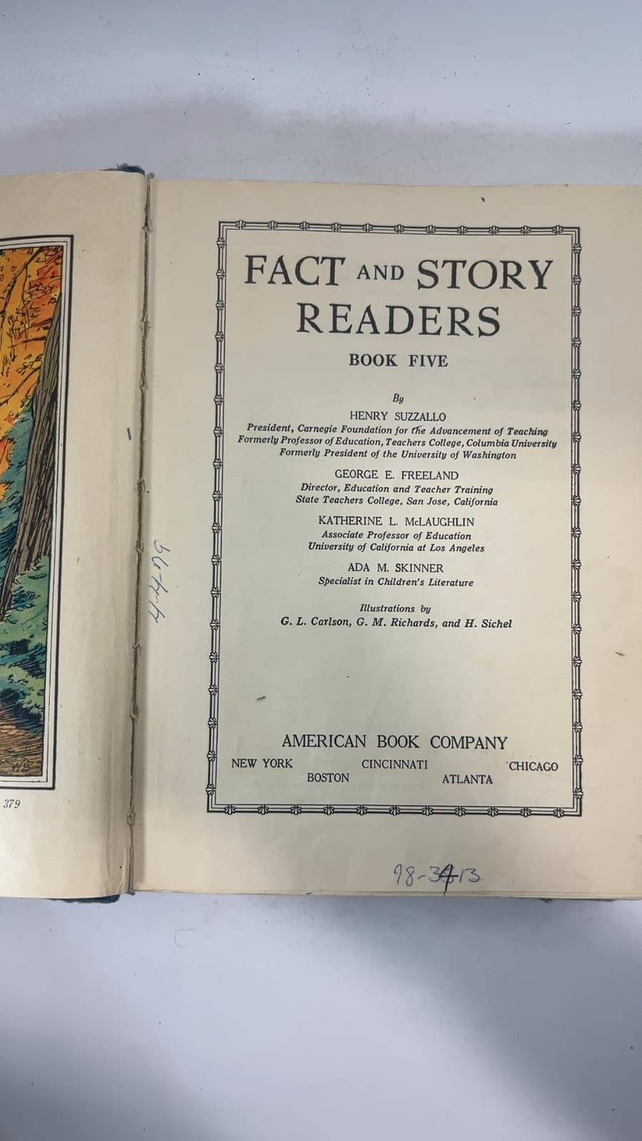 Fact and Story Readers: Book Five by Henry Suzzallo, George E. Freeland, Katherine L. McLaughlin, Ada M. Skinner - copyright page showing 1931 details