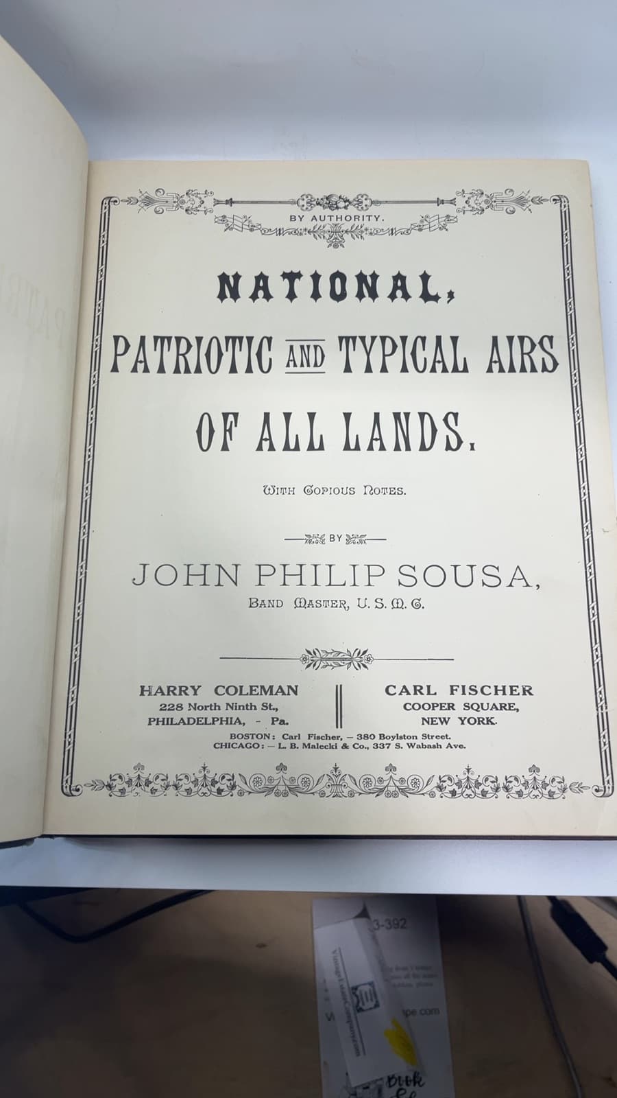 National, Patriotic and Typical Airs of All Lands by John Philip Sousa - title page
