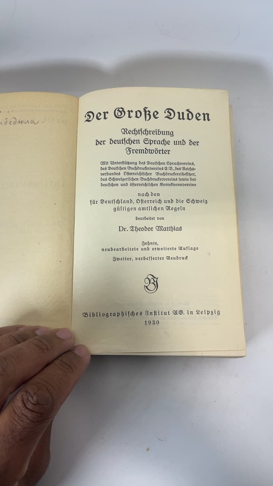 Der Große Duden by Dr. Theodor Matthias - title page